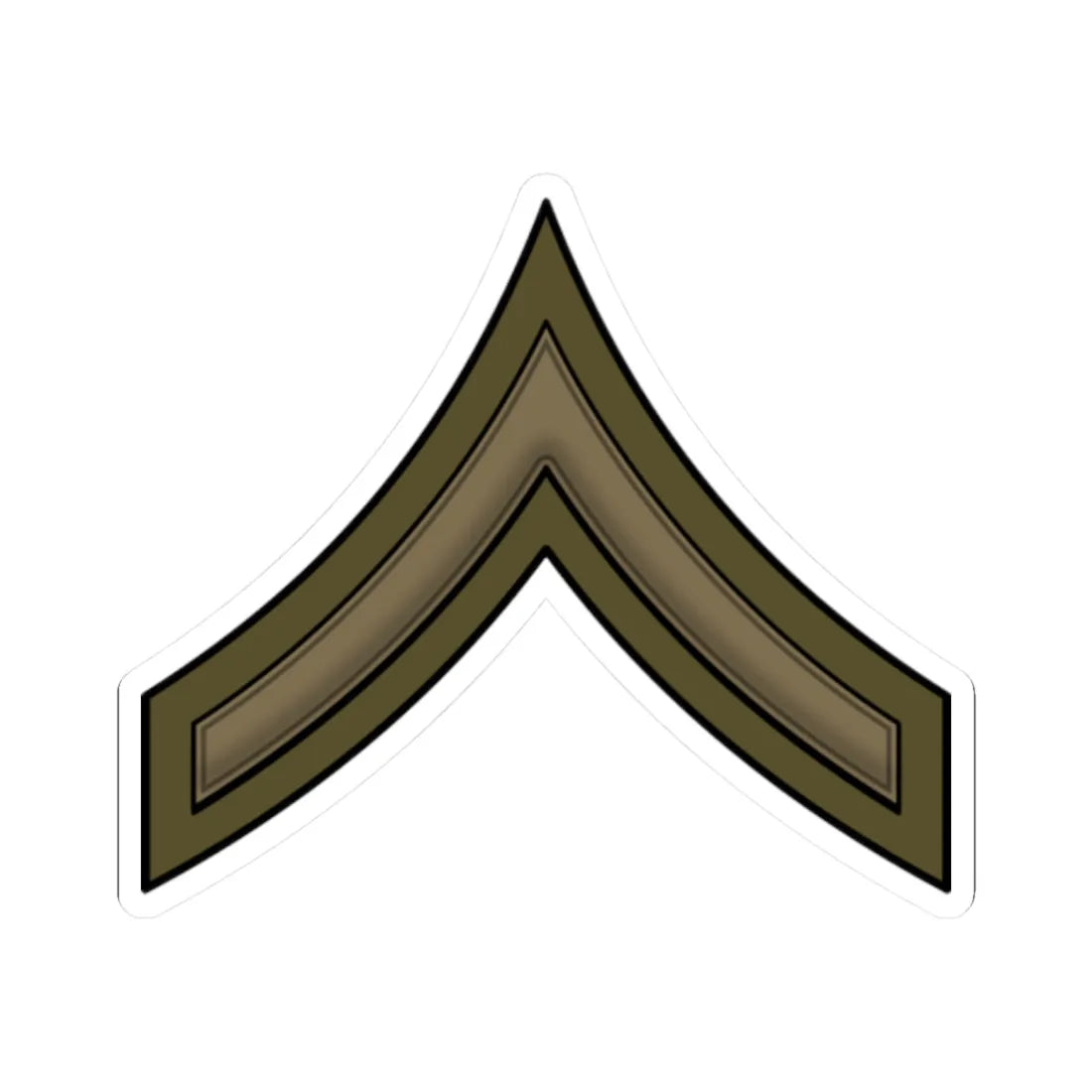 WW1 Private (United States) (Military Rank) STICKER Vinyl Kiss-Cut Decal 2 Inch White - The Sticker Space