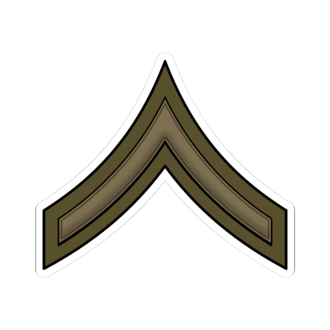WW1 Private (United States) (Military Rank) STICKER Vinyl Kiss-Cut Decal 3 Inch White - The Sticker Space