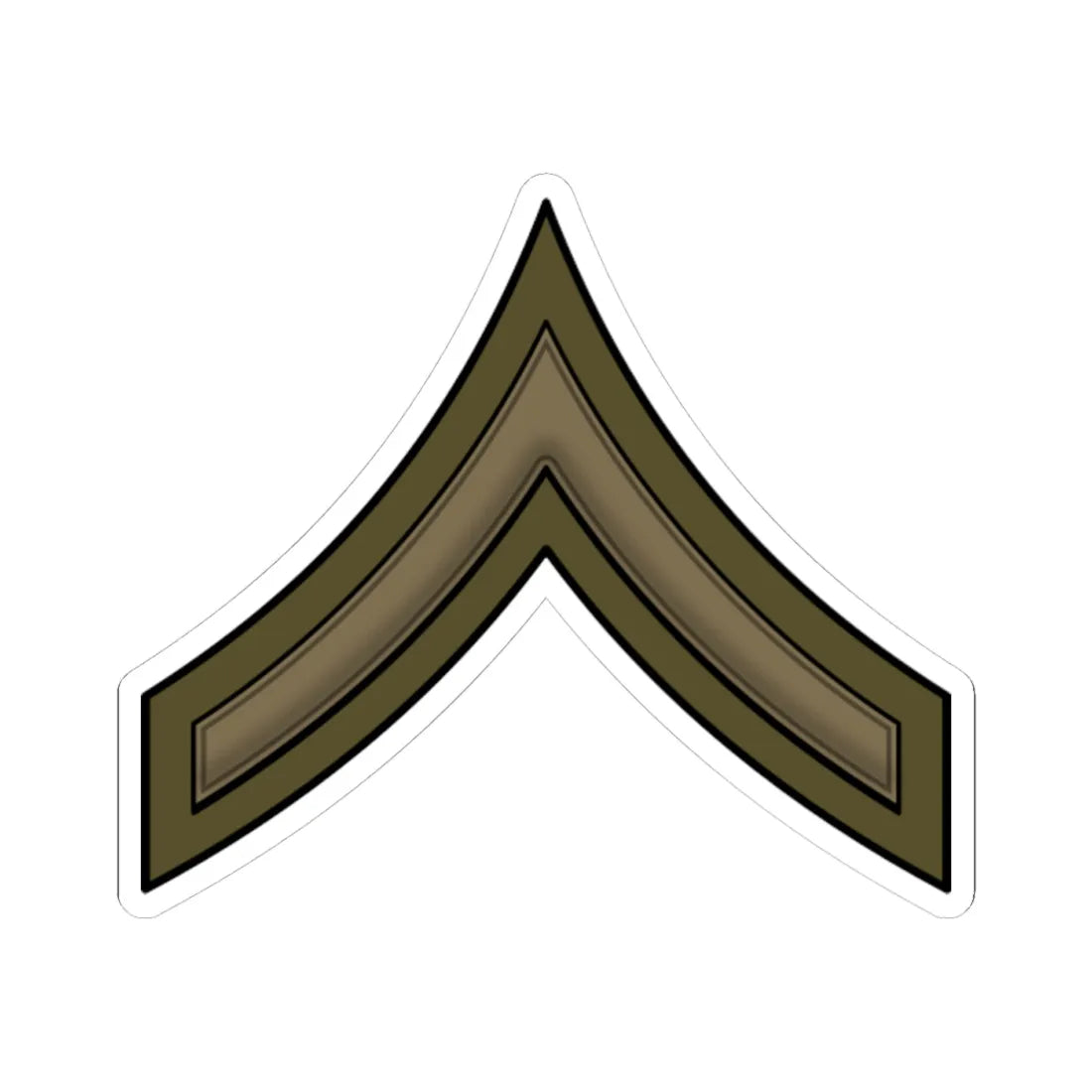 WW1 Private (United States) (Military Rank) STICKER Vinyl Kiss-Cut Decal 4 Inch White - The Sticker Space