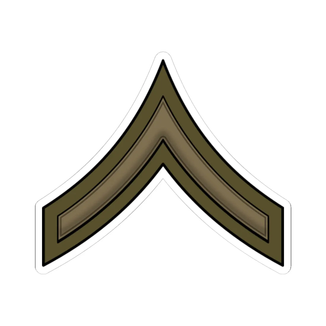 WW1 Private (United States) (Military Rank) STICKER Vinyl Kiss-Cut Decal 6 Inch White - The Sticker Space
