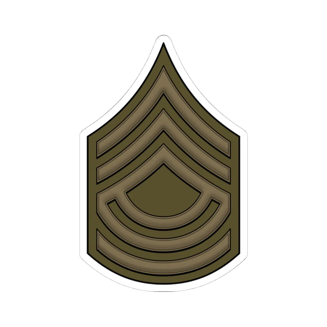 WW1 RegSgtMajor (United States) (Military Rank) STICKER Vinyl Kiss-Cut Decal 4 Inch White - The Sticker Space