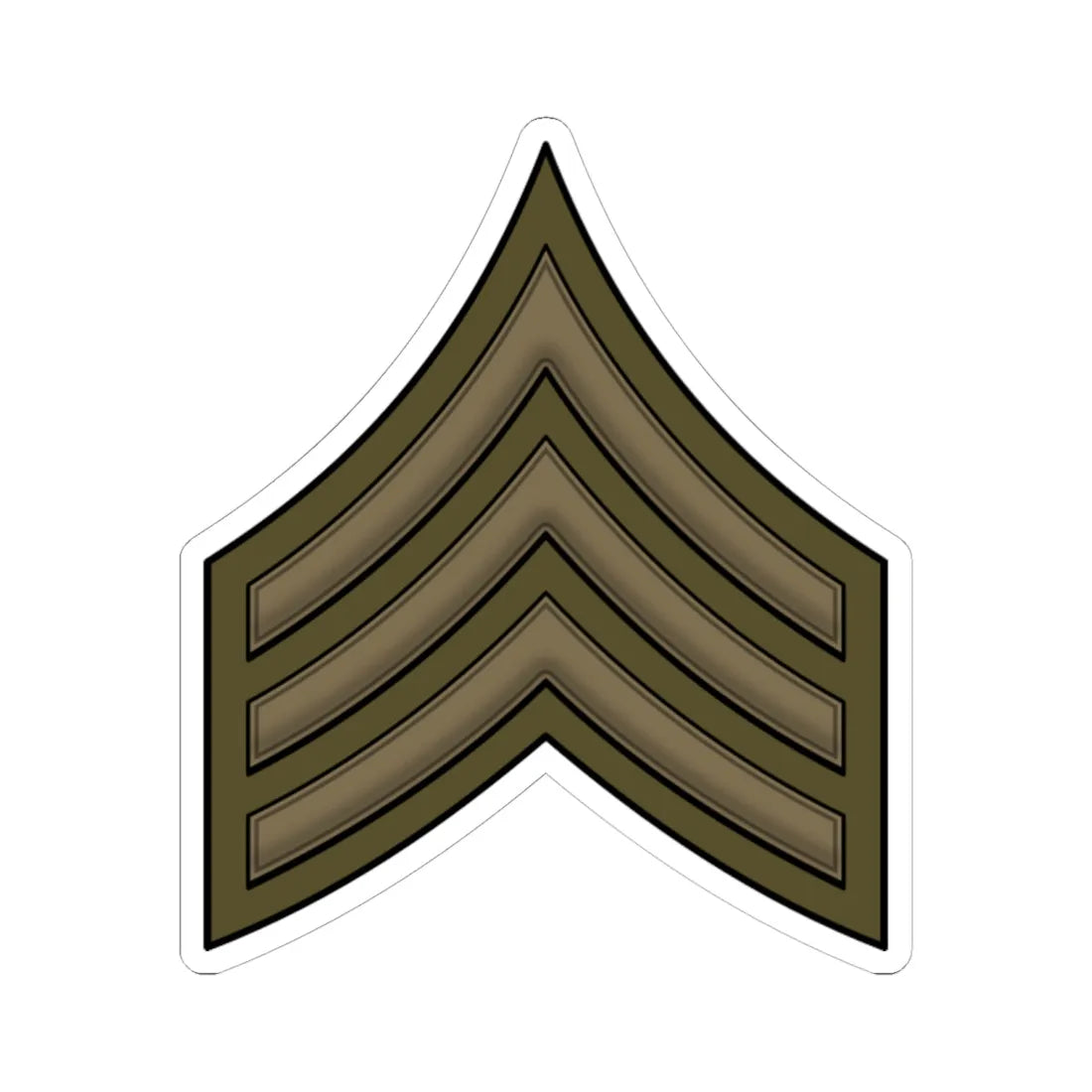 WW1 Sergeant (United States) (Military Rank) STICKER Vinyl Kiss-Cut Decal 6 Inch White - The Sticker Space