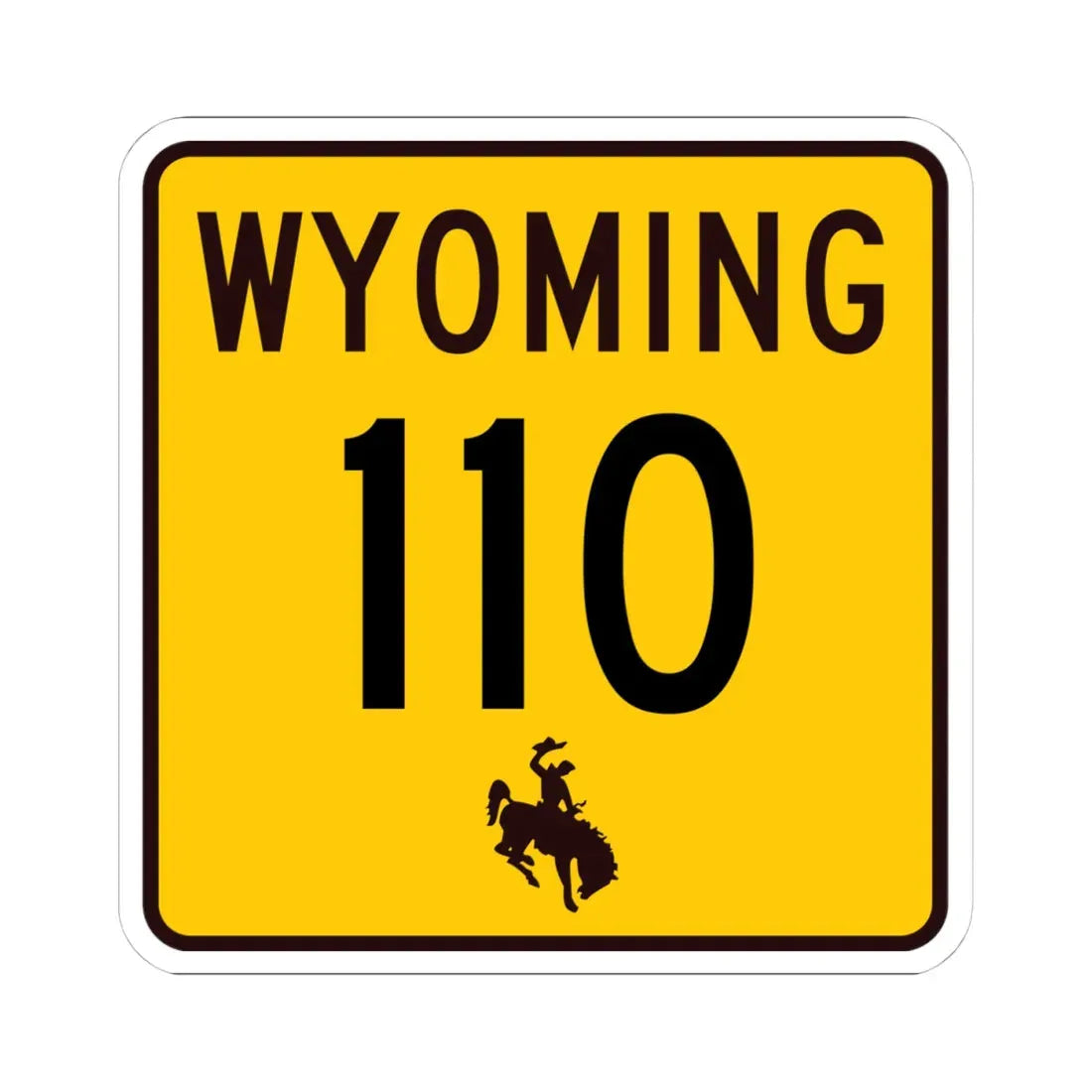 WY-110 (Wyoming) (Road Sign) STICKER Vinyl Kiss-Cut Decal 4 Inch White - The Sticker Space