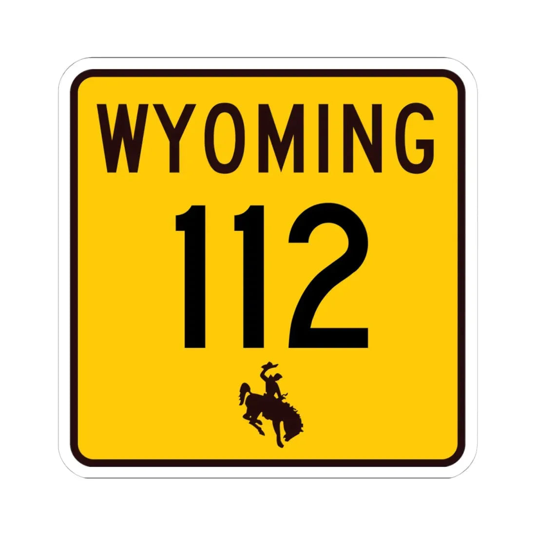 WY-112 (Wyoming) (Road Sign) STICKER Vinyl Kiss-Cut Decal 4 Inch White - The Sticker Space