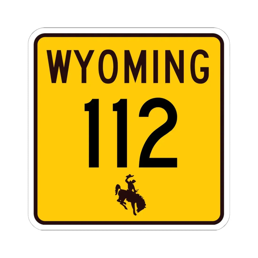 WY-112 (Wyoming) (Road Sign) STICKER Vinyl Kiss-Cut Decal 6 Inch White - The Sticker Space