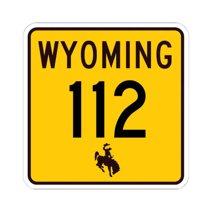 WY-112 (Wyoming) (Road Sign) STICKER Vinyl Kiss-Cut Decal 6 Inch White - The Sticker Space