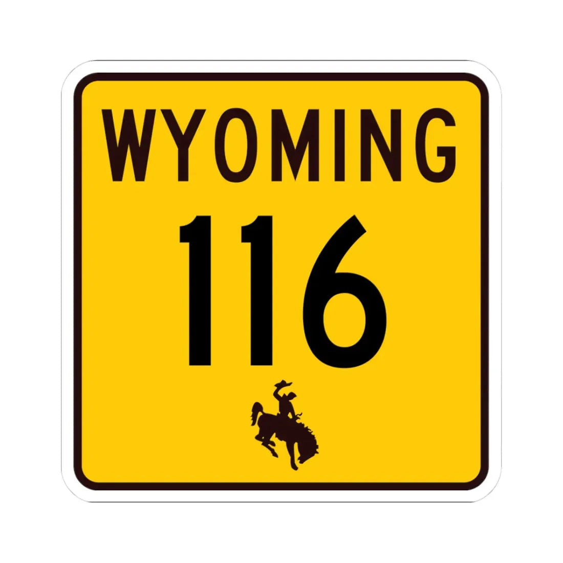WY-116 (Wyoming) (Road Sign) STICKER Vinyl Kiss-Cut Decal 3 Inch White - The Sticker Space
