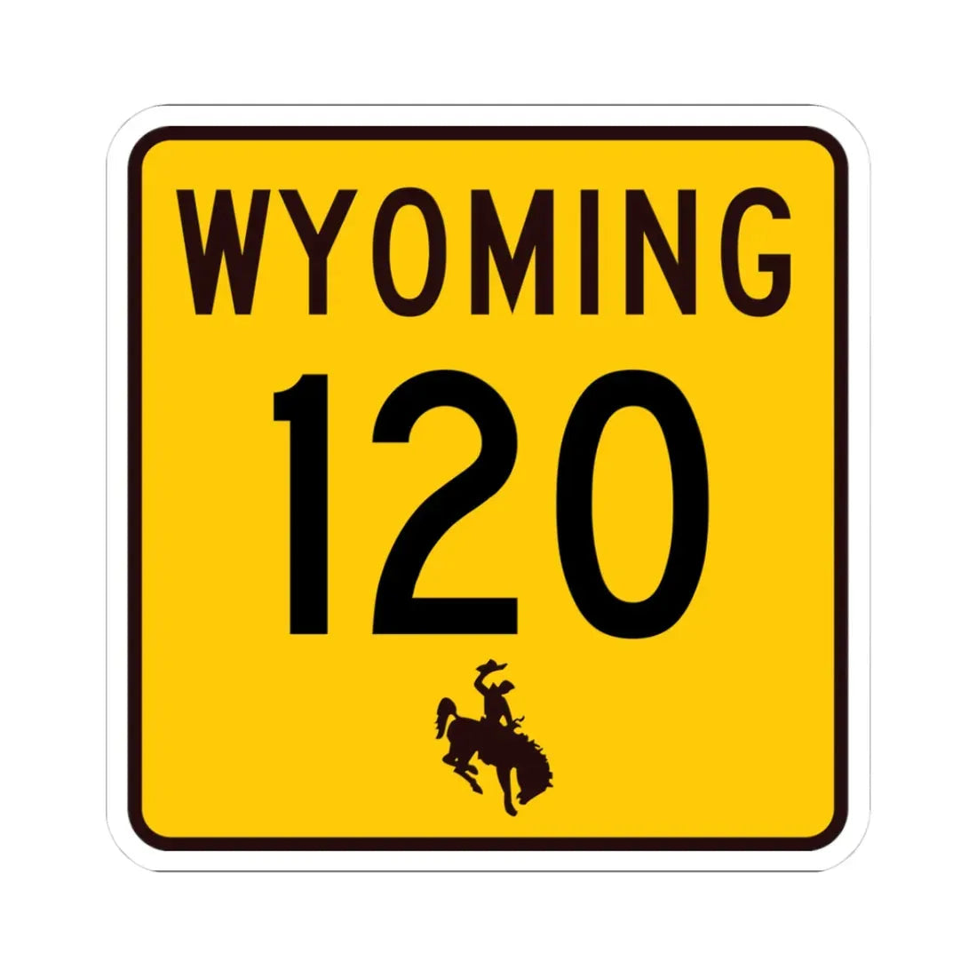 WY-120 (Wyoming) (Road Sign) STICKER Vinyl Kiss-Cut Decal 3 Inch White - The Sticker Space