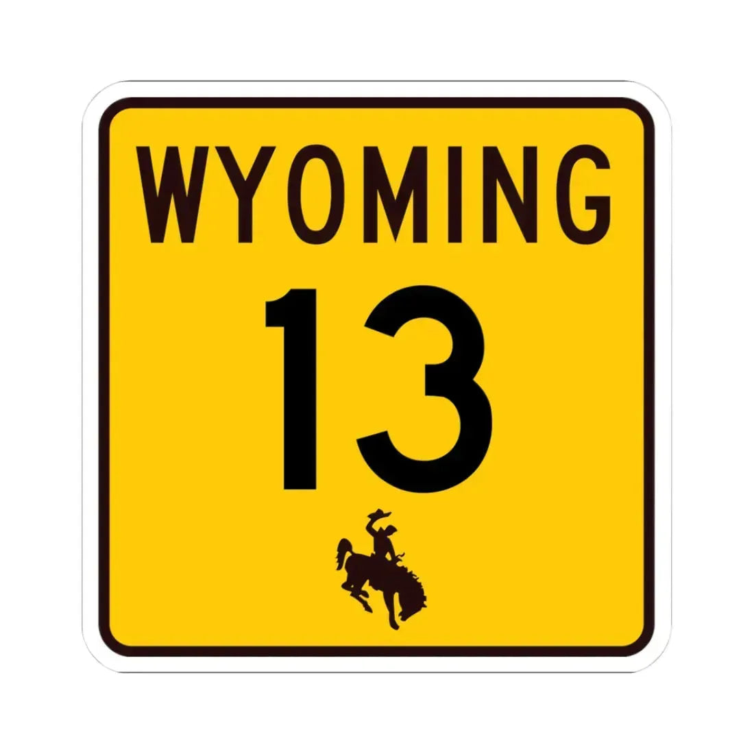 WY-13 (Wyoming) (Road Sign) STICKER Vinyl Kiss-Cut Decal - The Sticker Space