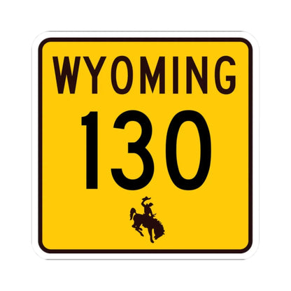 WY-130 (Wyoming) (Road Sign) STICKER Vinyl Kiss-Cut Decal 2 Inch White - The Sticker Space