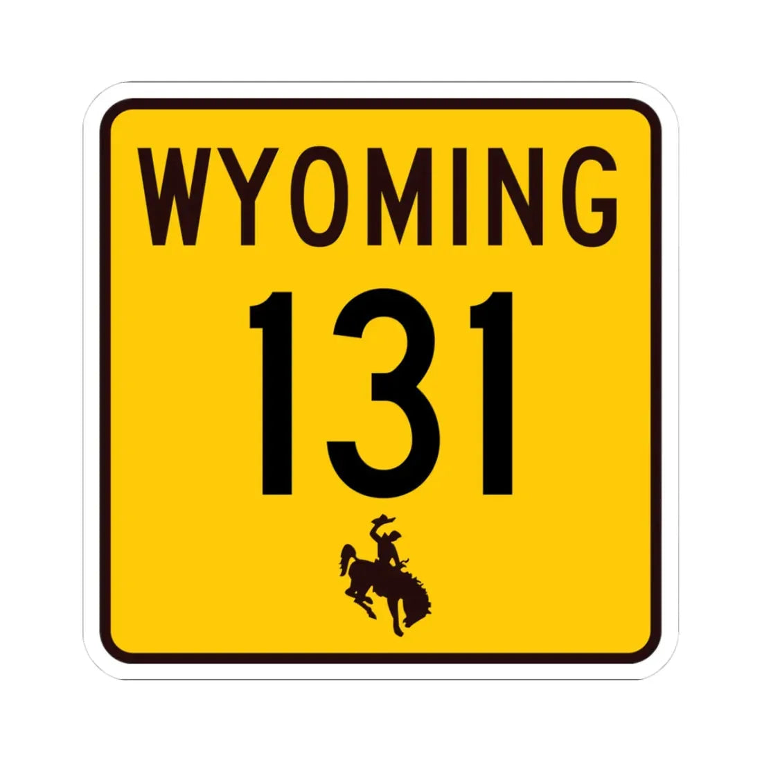 WY-131 (Wyoming) (Road Sign) STICKER Vinyl Kiss-Cut Decal 3 Inch White - The Sticker Space