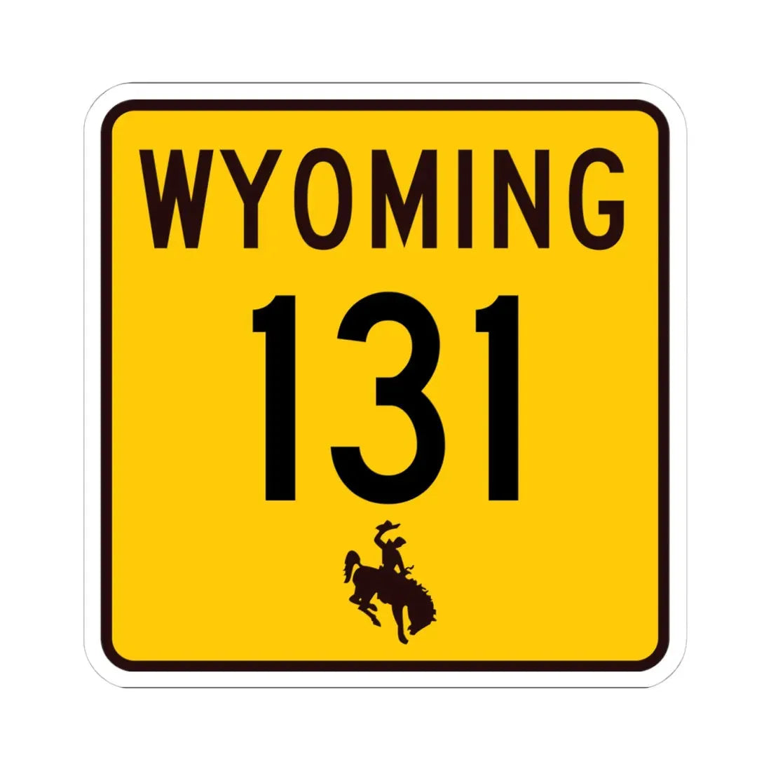 WY-131 (Wyoming) (Road Sign) STICKER Vinyl Kiss-Cut Decal 4 Inch White - The Sticker Space