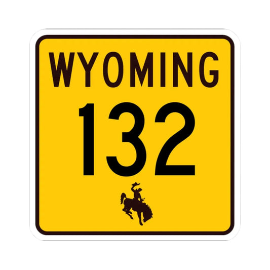 WY-132 (Wyoming) (Road Sign) STICKER Vinyl Kiss-Cut Decal 2 Inch White - The Sticker Space