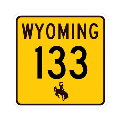 WY-133 (Wyoming) (Road Sign) STICKER Vinyl Kiss-Cut Decal 3 Inch White - The Sticker Space