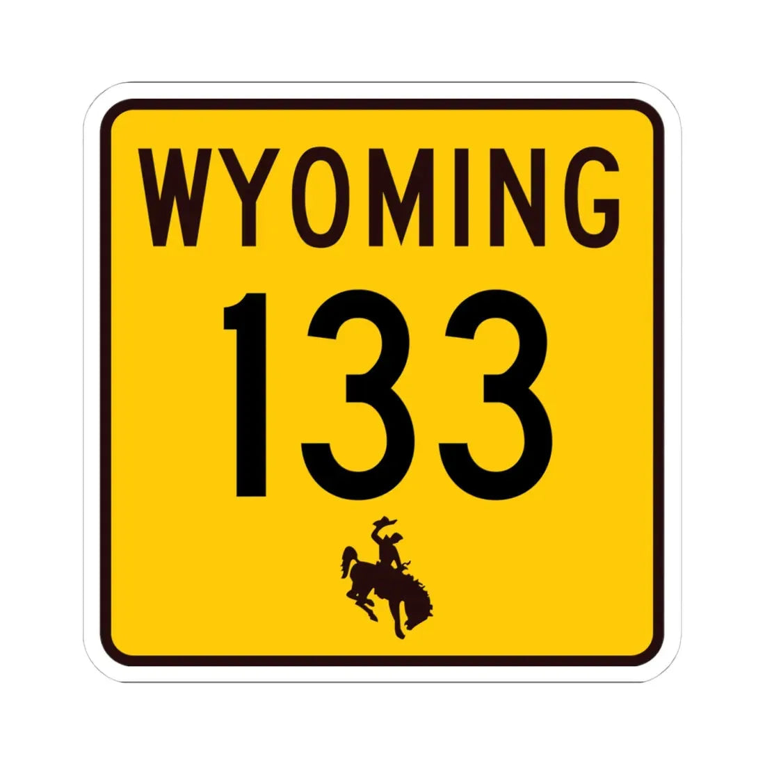 WY-133 (Wyoming) (Road Sign) STICKER Vinyl Kiss-Cut Decal 4 Inch White - The Sticker Space