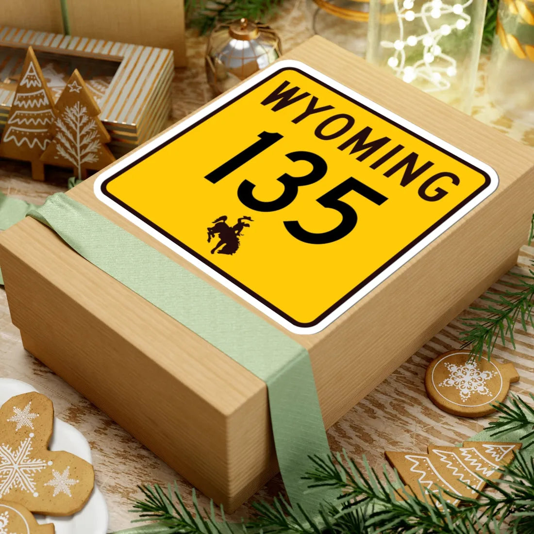 WY-135 (Wyoming) (Road Sign) STICKER Vinyl Kiss-Cut Decal - The Sticker Space