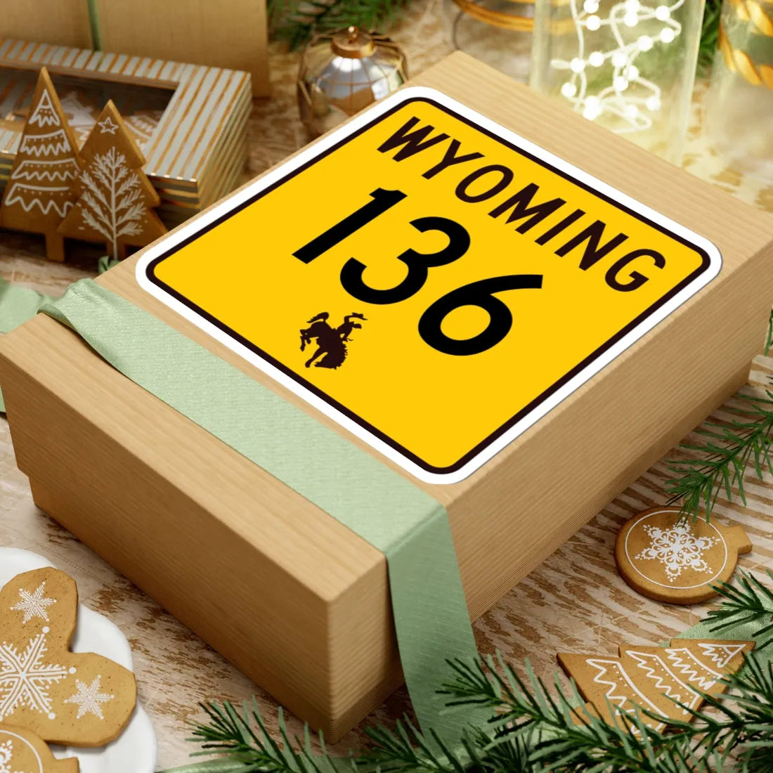 WY-136 (Wyoming) (Road Sign) STICKER Vinyl Kiss-Cut Decal - The Sticker Space
