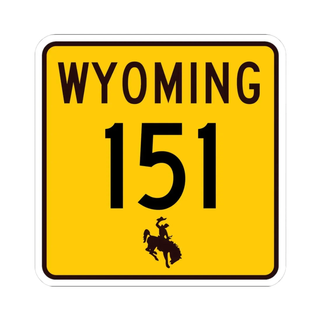 WY-151 (Wyoming) (Road Sign) STICKER Vinyl Kiss-Cut Decal 3 Inch White - The Sticker Space