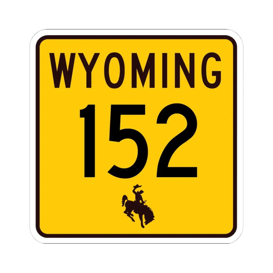 WY-152 (Wyoming) (Road Sign) STICKER Vinyl Kiss-Cut Decal 4 Inch White - The Sticker Space