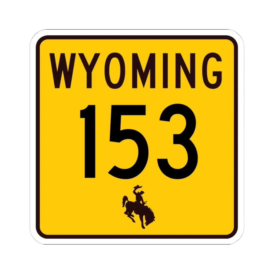 WY-153 (Wyoming) (Road Sign) STICKER Vinyl Kiss-Cut Decal 4 Inch White - The Sticker Space