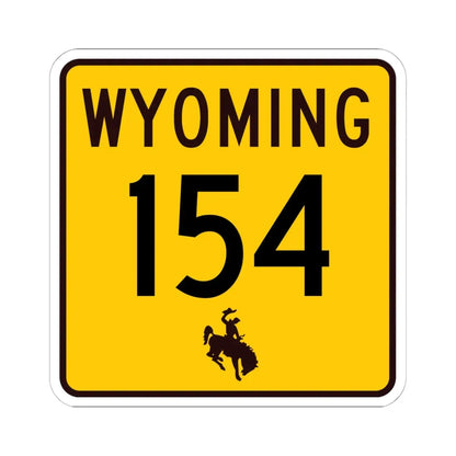 WY-154 (Wyoming) (Road Sign) STICKER Vinyl Kiss-Cut Decal 6 Inch White - The Sticker Space