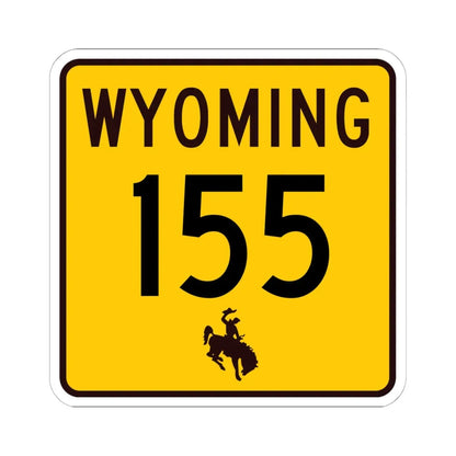 WY-155 (Wyoming) (Road Sign) STICKER Vinyl Kiss-Cut Decal 6 Inch White - The Sticker Space