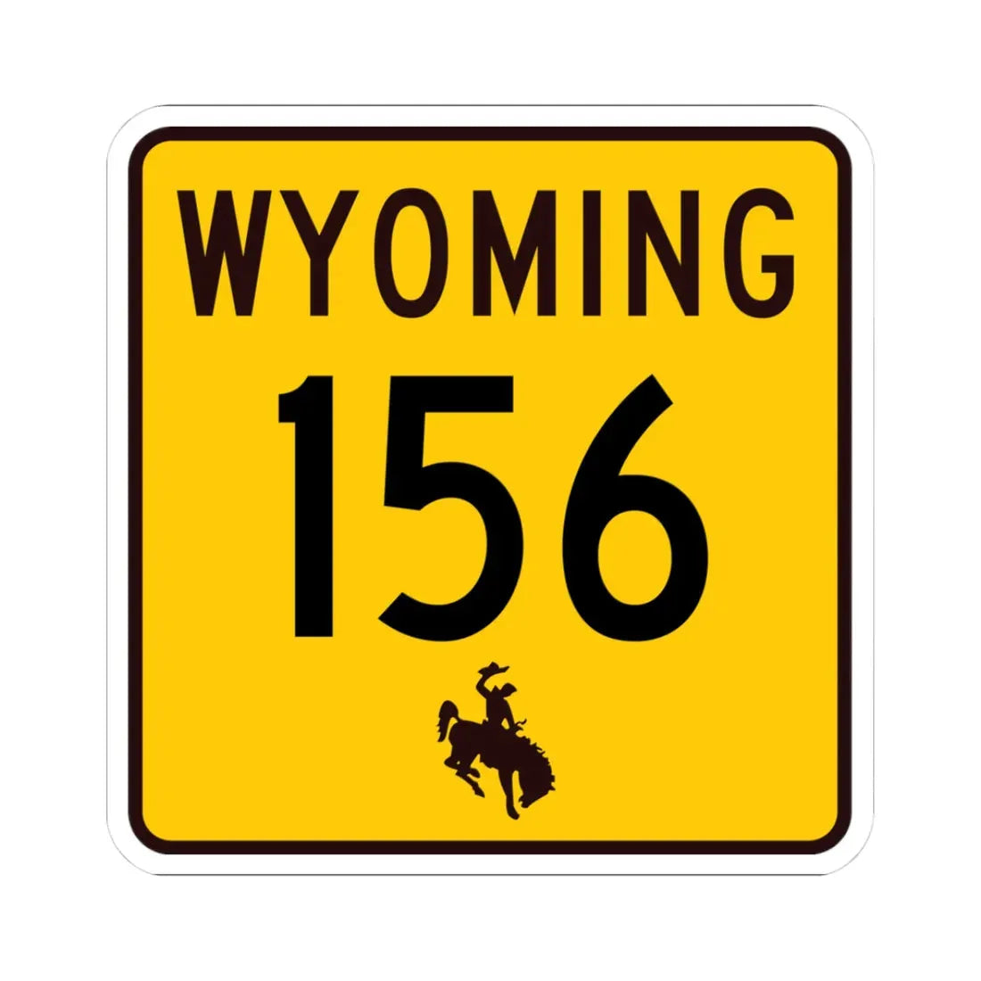 WY-156 (Wyoming) (Road Sign) STICKER Vinyl Kiss-Cut Decal 3 Inch White - The Sticker Space