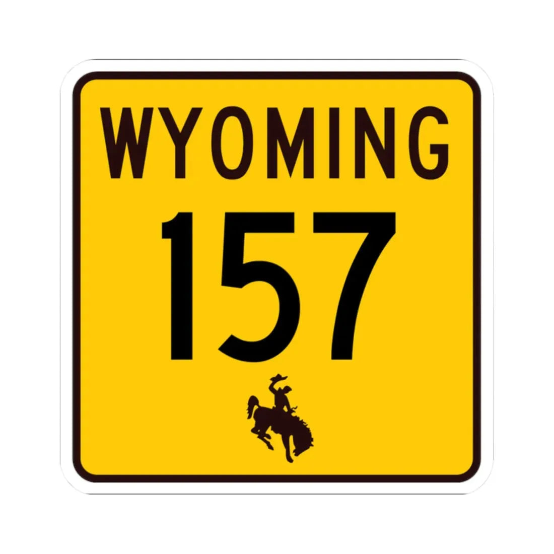 WY-157 (Wyoming) (Road Sign) STICKER Vinyl Kiss-Cut Decal 2 Inch White - The Sticker Space