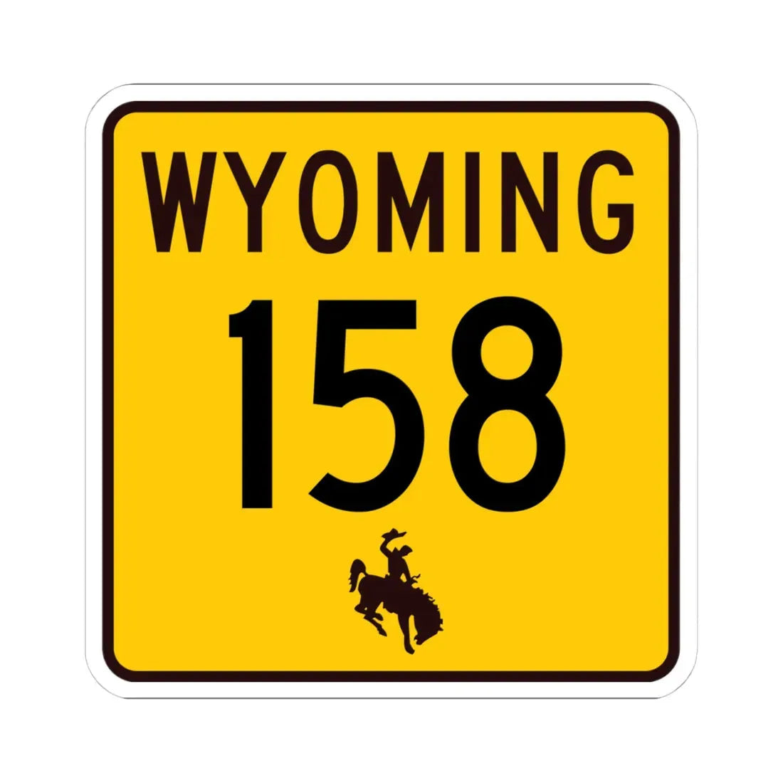 WY-158 (Wyoming) (Road Sign) STICKER Vinyl Kiss-Cut Decal 4 Inch White - The Sticker Space