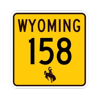 WY-158 (Wyoming) (Road Sign) STICKER Vinyl Kiss-Cut Decal 4 Inch White - The Sticker Space
