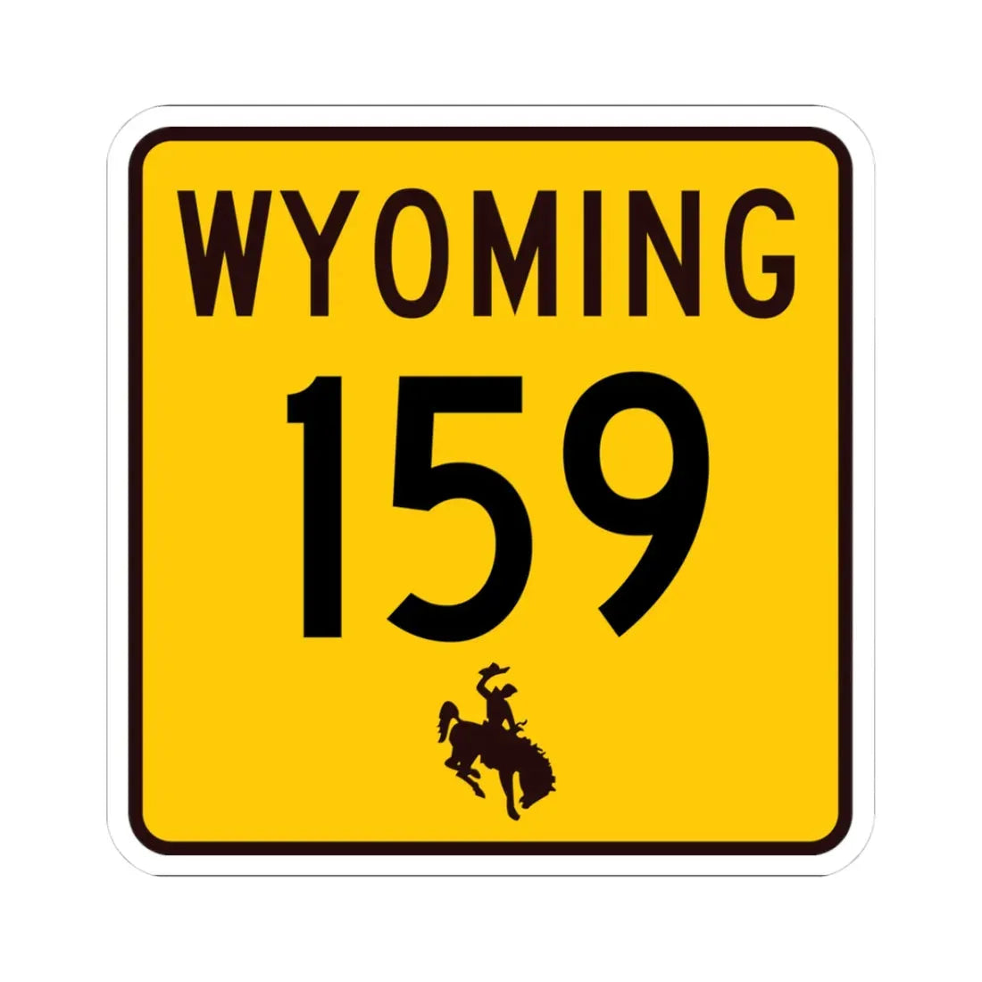 WY-159 (Wyoming) (Road Sign) STICKER Vinyl Kiss-Cut Decal 3 Inch White - The Sticker Space