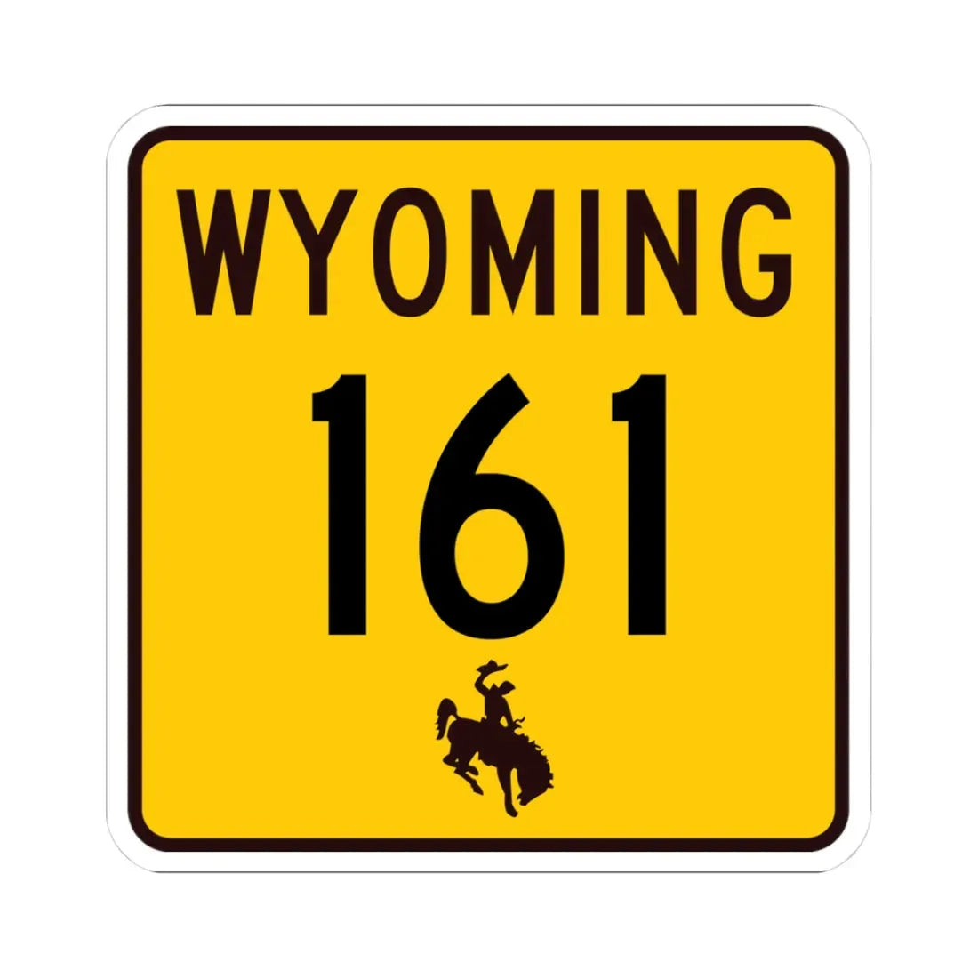WY-161 (Wyoming) (Road Sign) STICKER Vinyl Kiss-Cut Decal 3 Inch White - The Sticker Space