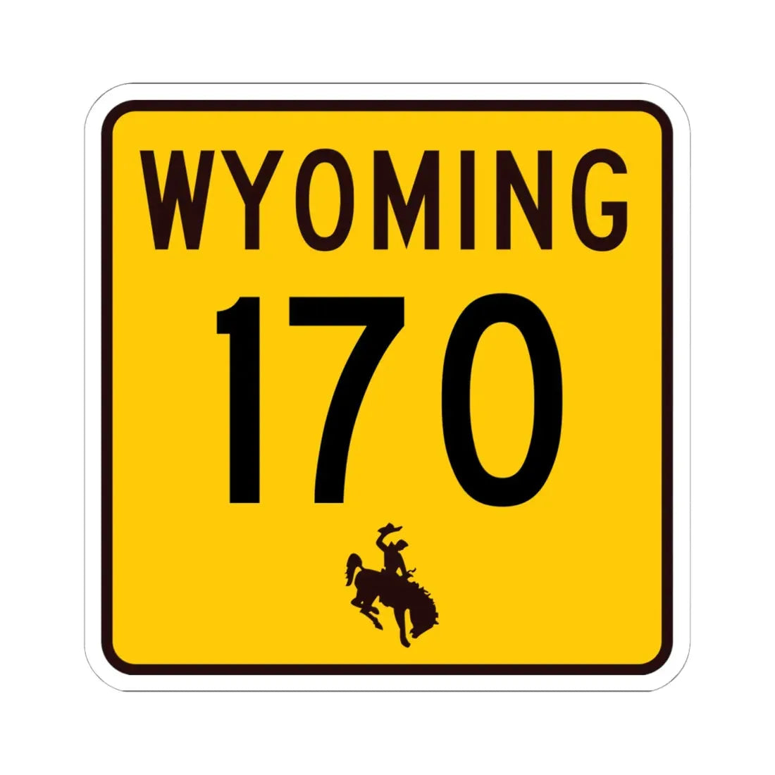 WY-170 (Wyoming) (Road Sign) STICKER Vinyl Kiss-Cut Decal 6 Inch White - The Sticker Space