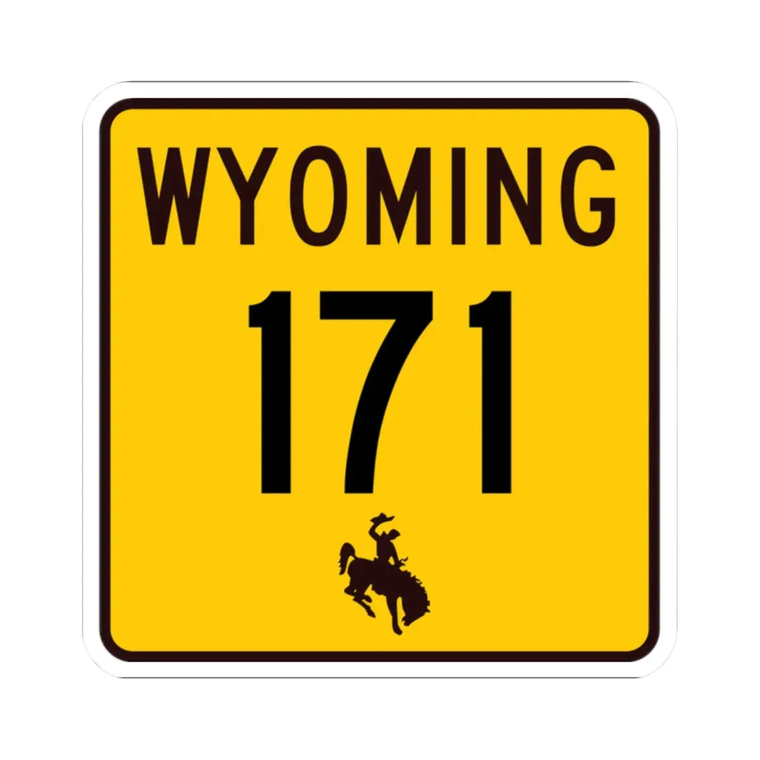 WY-171 (Wyoming) (Road Sign) STICKER Vinyl Kiss-Cut Decal 2 Inch White - The Sticker Space