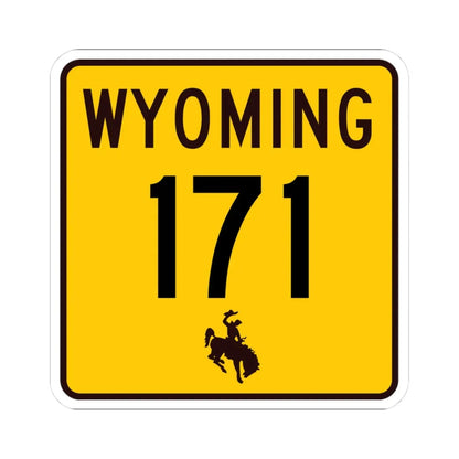 WY-171 (Wyoming) (Road Sign) STICKER Vinyl Kiss-Cut Decal 3 Inch White - The Sticker Space