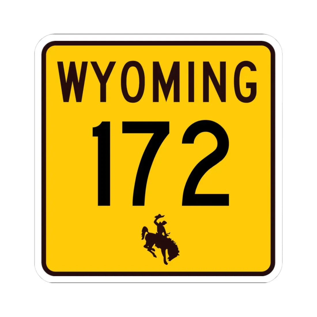 WY-172 (Wyoming) (Road Sign) STICKER Vinyl Kiss-Cut Decal 3 Inch White - The Sticker Space