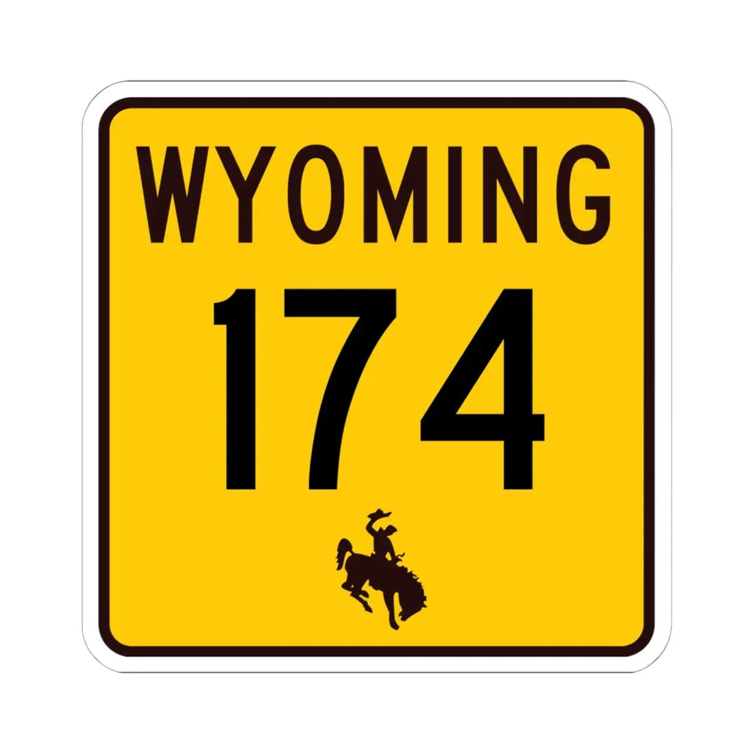 WY-174 (Wyoming) (Road Sign) STICKER Vinyl Kiss-Cut Decal 6 Inch White - The Sticker Space