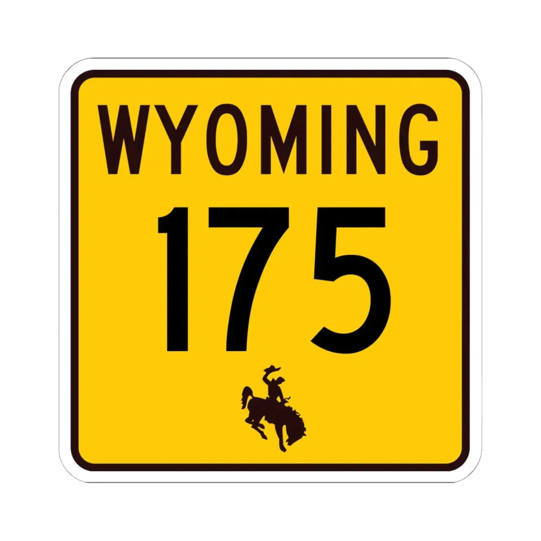 WY-175 (Wyoming) (Road Sign) STICKER Vinyl Kiss-Cut Decal 6 Inch White - The Sticker Space