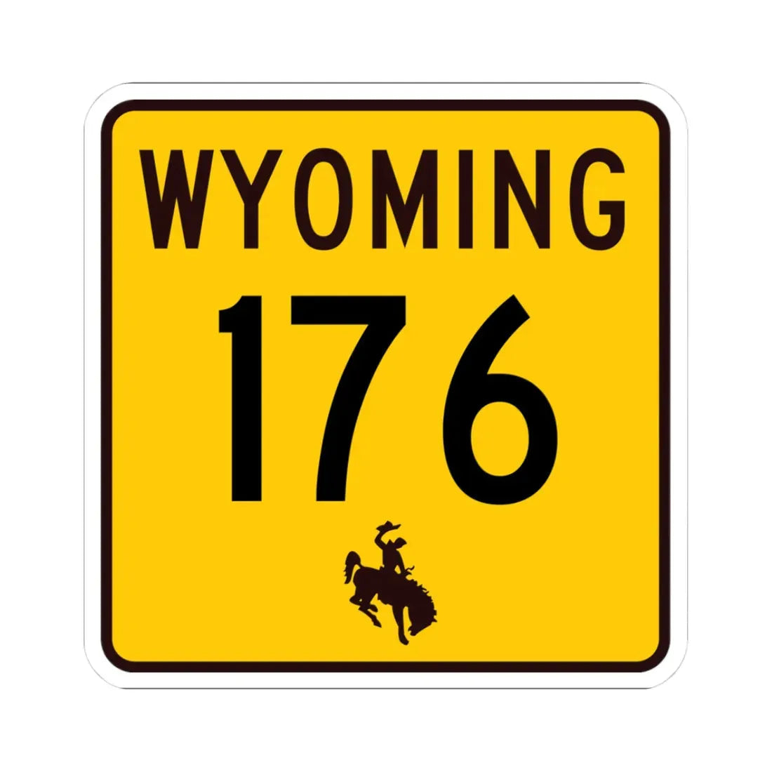 WY-176 (Wyoming) (Road Sign) STICKER Vinyl Kiss-Cut Decal 3 Inch White - The Sticker Space