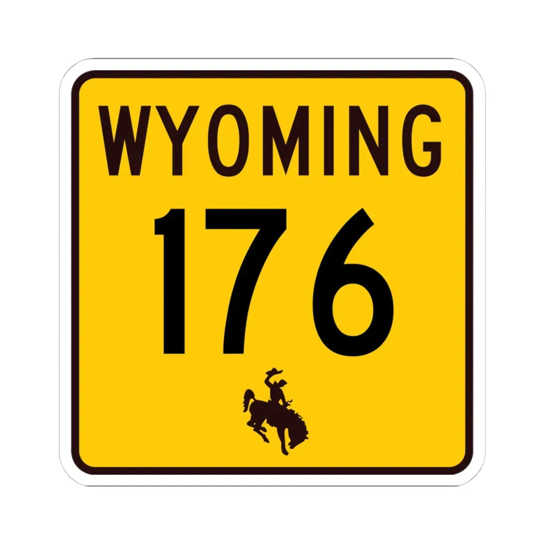 WY-176 (Wyoming) (Road Sign) STICKER Vinyl Kiss-Cut Decal 4 Inch White - The Sticker Space