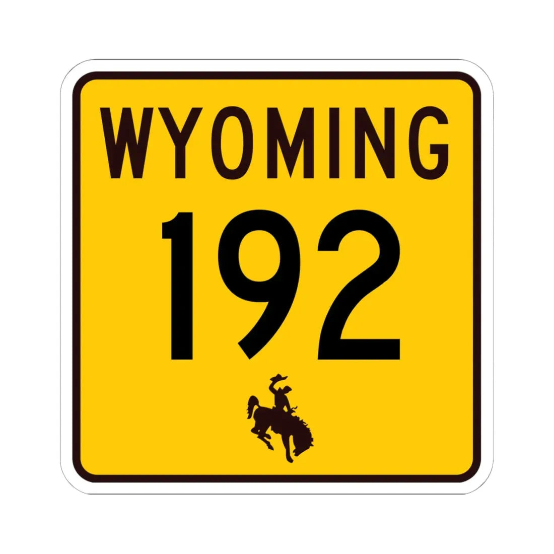 WY-192 (Wyoming) (Road Sign) STICKER Vinyl Kiss-Cut Decal 6 Inch White - The Sticker Space