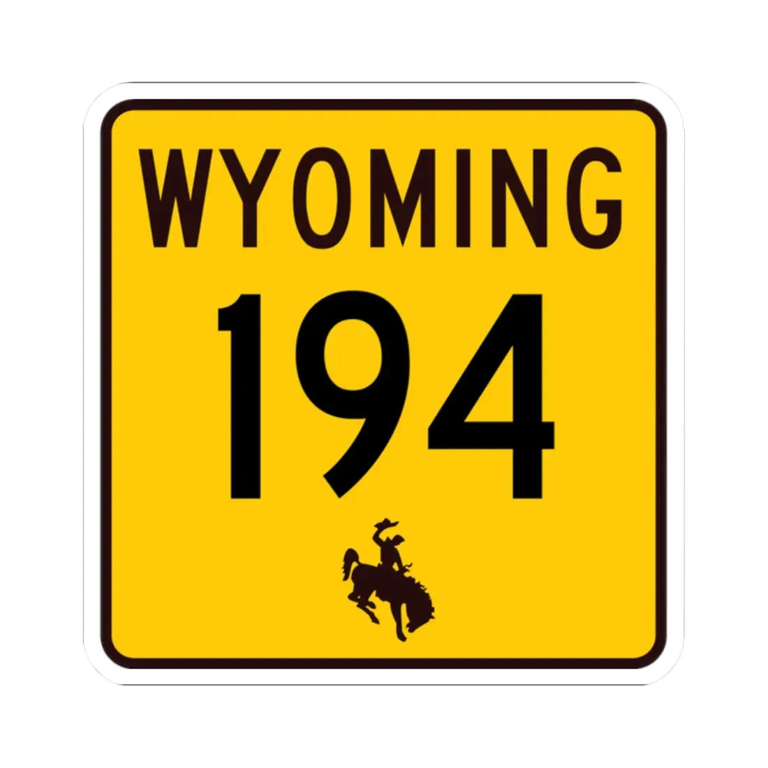WY-194 (Wyoming) (Road Sign) STICKER Vinyl Kiss-Cut Decal 2 Inch White - The Sticker Space