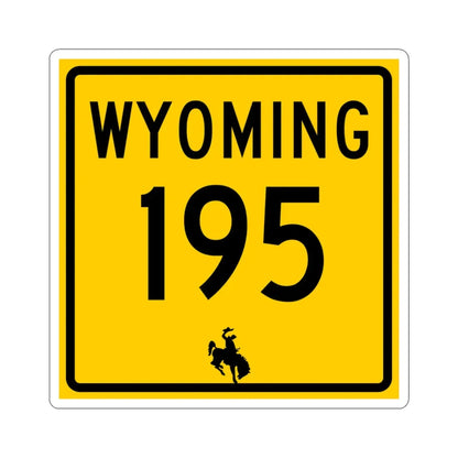 WY-195 (Wyoming) (Road Sign) STICKER Vinyl Kiss-Cut Decal 3 Inch White - The Sticker Space