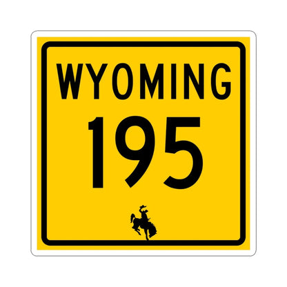 WY-195 (Wyoming) (Road Sign) STICKER Vinyl Kiss-Cut Decal 4 Inch White - The Sticker Space
