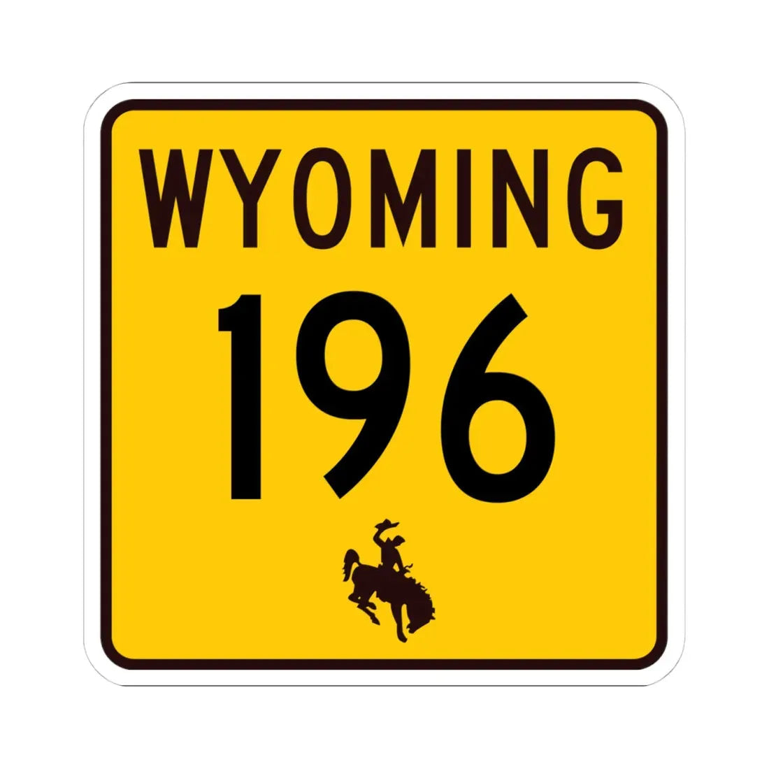 WY-196 (Wyoming) (Road Sign) STICKER Vinyl Kiss-Cut Decal 4 Inch White - The Sticker Space
