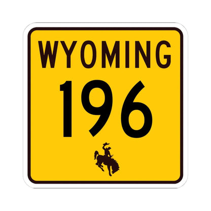 WY-196 (Wyoming) (Road Sign) STICKER Vinyl Kiss-Cut Decal 4 Inch White - The Sticker Space