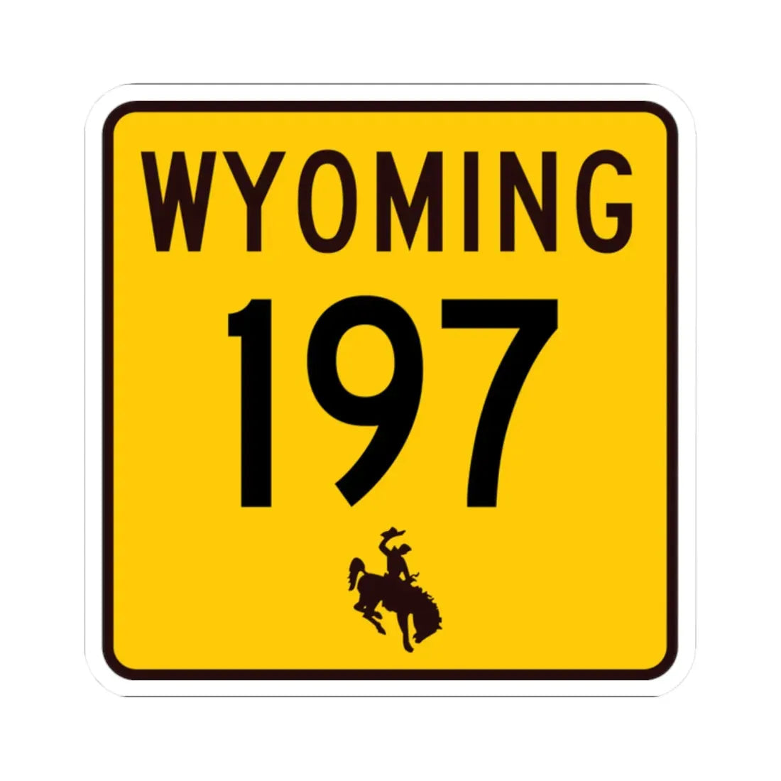 WY-197 (Wyoming) (Road Sign) STICKER Vinyl Kiss-Cut Decal 2 Inch White - The Sticker Space