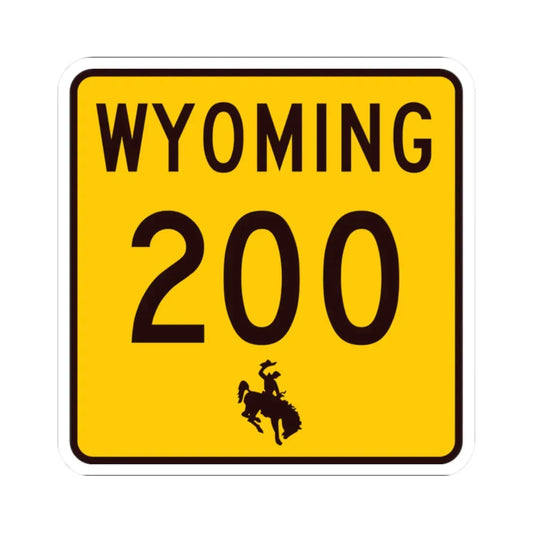 WY-200 (Wyoming) (Road Sign) STICKER Vinyl Kiss-Cut Decal 2 Inch White - The Sticker Space