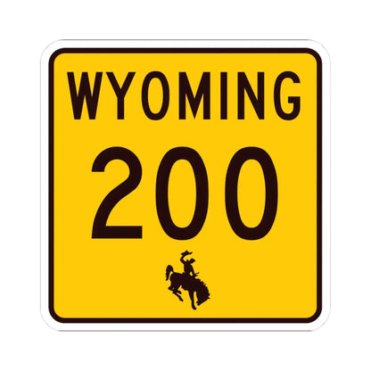 WY-200 (Wyoming) (Road Sign) STICKER Vinyl Kiss-Cut Decal 3 Inch White - The Sticker Space