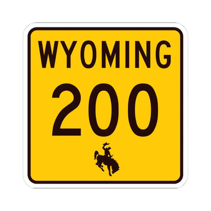 WY-200 (Wyoming) (Road Sign) STICKER Vinyl Kiss-Cut Decal 4 Inch White - The Sticker Space